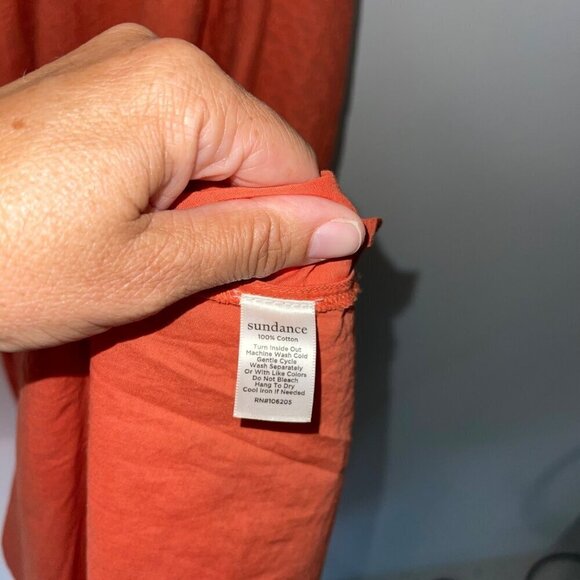 Sundance Womens Dress Size Small Orange Bohemian Embroidered Maxi Pure Cotton - Picture 7 of 8